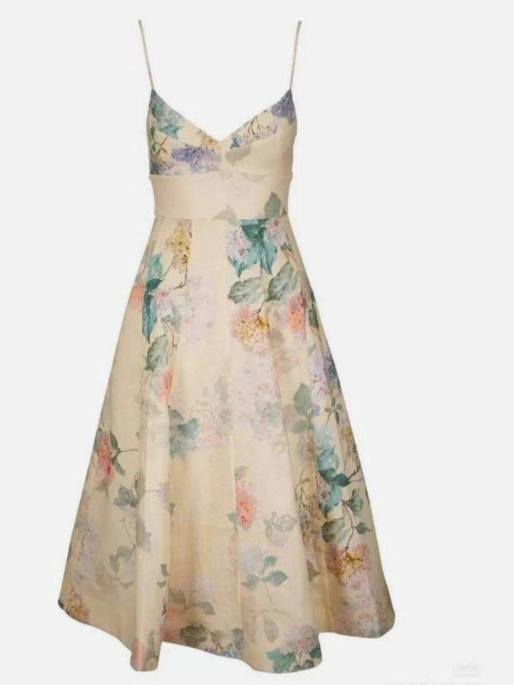 NWT Authentic Zimmermann Floral Linen Midi-Dress sz AU 3